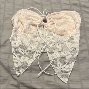 🩵FREE WITH PURCHASE🩵 Front tie tube top lace open front medium